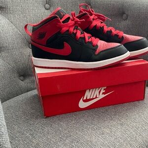 Nike Black and Red High-Top Sneakers